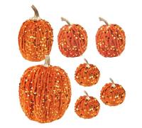 Pumpkin Autumn Decorations, Artificial Pumpkins Halloween and Autumn Decorations | 7 Pieces Home Thanksgiving Indoor and Outdoor Decorations for Kitchen Living Room Bedroom and D