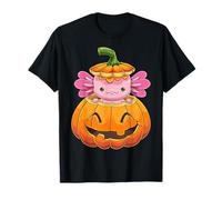 Pumpkin Axolotl Halloween Cute Jack O Lantern Mexican Fish T-Shirt