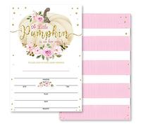 Pumpkin Baby Shower Invitation, 25 Invitations and Envelopes, Gender Reveal party Invitations, Baby Shower Party Supplies.(038)