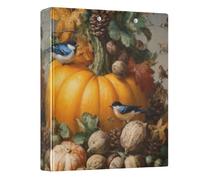 Pumpkin Bird Acorn 3 Ring Binders 1.5 Inch Clear View Three Ring Binders Versatile Binder Fits 200 Sheets 1 Pack