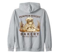 Pumpkin Biscuit Bakery Baking Cat Kneading Dough Vintage Zip Hoodie