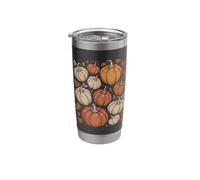Pumpkin Boho Harvest Autumn Leaves Cozy Fall Stainless Steel Insulated Tumbler