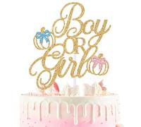 Pumpkin Boy or Girl Cake Topper, Pumpkin Gender Reveal Cake Decor, He or She/Pink or Blue We Love You, Fall Thanksgiving Halloween Baby Shower Gender Reveal Party Decorations Supplies