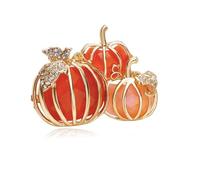 Pumpkin Brooch Pin for Women Halloween Fashion Enamel Crystal Leaf Pumpkin Brooches Dress Accessories Halloween Party Jewelry, M, Metal, cubic zirconia