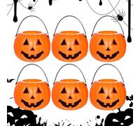 Pumpkin Bucket | 6 Piece Ghost Snack Buckets for Birthday Party Outdoor School Night Festival Daycare Costume