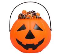 Pumpkin Bucket - Halloween Basketball | Candy Bucket | Trick or Treat Bucket | Pp Halloween Treat Bucket with Handle and Lid | Portable Pumpkin Tricking Bucket | Horror Festival Bucket for Trick