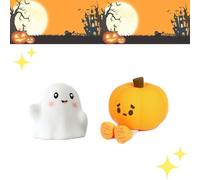 Pumpkin Buddy Light, Cute Squishy Little Pumpkin Ghost Sleep Lamp Kids Room Decor (Pumpkin+Ghost, One Size)