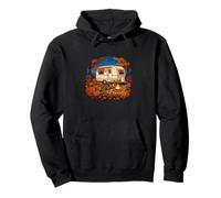 Pumpkin Camper Evening Fall Camping Art Pullover Hoodie