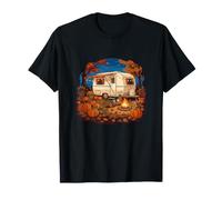 Pumpkin Camper Evening Fall Camping Art T-Shirt