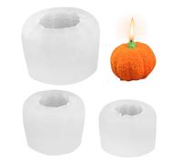Pumpkin Candle Mould, Pumpkin Mould 3Pcs Halloween 3D Candle Different Sizes Silicone Moulds for Cake Chocolate Thanksgiving Day Fall Harvest, Halloween Moulds