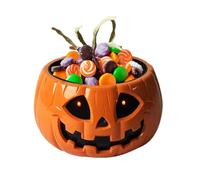 Pumpkin Candy Bowl | Pumpkin Candy Dish,Sugar Storage with Moving Skeleton Hand for Classroom Gathering Backyard Haunted House Porch Home Party Halloween