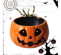 Pumpkin Candy Bowl | Pumpkin Candy Jar,Snack Storage with Moving Skeleton Hand for Party Backyard Birthday Haunted House Porch Classroom Gathering Home