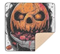 Pumpkin Candy Halloween Cute Foldable Baby Gym & Activity Mat for Indoor Outdoor Lightweight Baby Play Tummy Time Mat for Baby Toddler Infant, 50'' x 50''