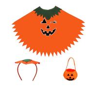 Pumpkin Cape, Dress Up Outfits Adult, Glow in the Dark Halloween Costume, Cosplay Cloak with Hat and Bag, Stage Role Play Outfit for Masquerade Party Concert Performance
