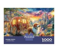 Pumpkin Carriage Jigsaws Suitable for Decompression And Wall Decor 1000 Piece Puzzle Fairy-tale Town with Carriage Challenge Toy Gifts for Adults And Kids 38x26cm/1000pcs