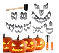 Pumpkin Carving Kit - Stainless Steel Halloween Pumpkin | Multifunction Carving Tools Including Stencils | Pumpkin Nesting Tool Set | T Tools
