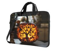pumpkin carving lamp Printed Laptop Crossbody Bag Crossbody Briefcase Easy To Use When Traveling For Business 14 inch