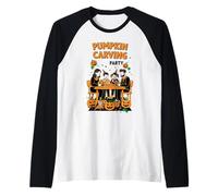 Pumpkin Carving Party Matching Halloween Costume for Family Raglan Baseball Tee