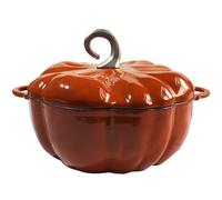 Pumpkin Cast Iron Dutch Oven, 3.5qt Creative Orange Pumpkin Shape Enamel Pot With Lid, Great For Stews, Soups, Halloween & Thanksgiving Decor Gift(Orange)