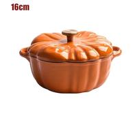Pumpkin Cast Iron Dutch Oven,Enameled Cast Iron Pumpkin-Shaped Pot With Lid,Double Stews,Casseroles,Baking Handle,For Roas &