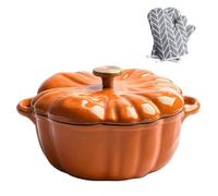 Pumpkin Cast Iron Dutch Oven Heavy-Duty for Cooking with Lid,Pumpkin Dutch Oven Suitable for Stews,Casseroles,Baking,Halloween Thanksgiving Fall Decor Gift (Orange)(20cm)
