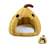 Pumpkin Cat Bed,2025 Cute Pumpkin Shape Cat Cave,Cat House Tent with Removable Washable Cushioned Pillow for Cats Small Dogs (Yellow)