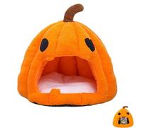 Pumpkin Cat Bed,2025 Cute Pumpkin Shape Cat Cave,Cat House Tent with Removable Washable Cushioned Pillow for Cats Small Dogs (Orange)