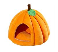 Pumpkin Cat Bed, Cat Cave Bed, Soft Detachable Washable Seat Cushion, Pumpkin Indoor Kennel, Halloween Pumpkin Style, Puppy House for Cats Small Dogs (Orange,S)