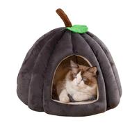 Pumpkin Cat Bed - Halloween Cat House | Cats Cave Bed Pumpkin Shaped | Comfortable Warm Soft Semi Cats Beds House For Indoor Kitten, Small Dogs