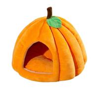 Pumpkin Cat Bed, Plush Fabric for Small Pets | Halloween Cat House with Non-Slip Base, Indoor Kennel for Bedroom, Balcony, Apartment, Pumpkin Indoor Kennel