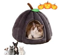 Pumpkin Cat Bed, Pumpkin Cat Cave, Pumpkin Bed for Cats, 2024 New Halloween Cat Bed, Halloween Cat House, Puppy Houses for Indoor (Dark Gray, M(17.7 * 17.7 * 15.7in/45 * 45 * 40cm))