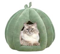 Pumpkin Cat Beds - 18 Inch Enclosed Cats Caves, Thickened Plush House, Cold Protection Halloween Pet Bedd Home Indoor | Creative Decor Sleeping Nest for Kittens Small and Dogs