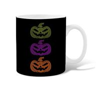 Pumpkin Ceramic Coffee Mug, Halloween Festive Jack-O'-Lantern Grin Halloween Black Novelty Work Drinking Mugs with Handle Gift for Friends Family Lovers Eldership Senior Co-Worker 15 Oz