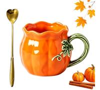 Pumpkin Ceramic Mug, 380ml Halloween Autumn Mug with Handle (1PC-A)