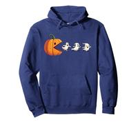 Pumpkin Chasing Ghosts Playful Halloween Pullover Hoodie