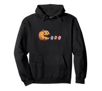 Pumpkin Chasing Little Ghosts Spooky Season Fun Time Pullover Hoodie