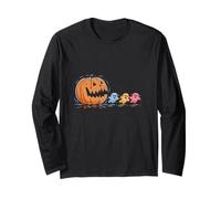 Pumpkin Chasing Little Ghosts Spooky Season Halloween Long Sleeve T-Shirt