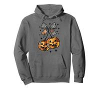 Pumpkin Cherries Coquette Lace Bow Patchwork Halloween Fall Pullover Hoodie