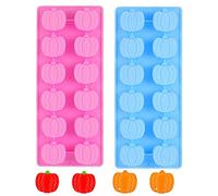 Pumpkin Chocolate Molds,2 Pieces 3D Silicone Pumpkin Candy Fondant Mold for Thanksgiving Halloween Candy, Muffins, Chocolates, Cake,Candle
