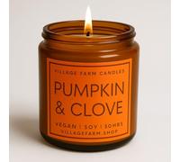 Pumpkin & Clove Luxury Hand Poured Candle | Eco Friendly | Vegan | Hand Crafted, | 50+ Hour Burn Time | Soy Wax | Handmade | Artisan | Small Batch | Gourmand Candle