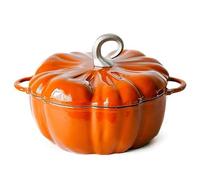 Pumpkin Cocotte,Pumpkin Dutch Oven Pot With Lid,Enamel Cast Iron Cooking Pot,Non Stick Pumpkin Pot,Stew Pot Soup Pot,Serves 3-5,Halloween Thanksgiving Decor Pot Gift(3.9 Quart, Orange)