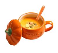Pumpkin Coffee Mug | Halloween Ceramic Pumpkin Coffee Cups with Lid - Halloween Mug for Autumn Decoration, Cappuccino, Latte, Cereal, Yogurt, Suitable for: