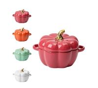 Pumpkin Cooking Pot, Cooking Pot Pumpkin, Sweet Pumpkin Shape with Lid, Ceramic Pumpkin Bowl, Non-Stick Stockpot, Suitable for Halloween Decoration, Theme Party Decoration (B)