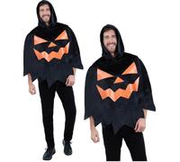 Pumpkin Costume Adults Halloween Fancy Dress Mens Ladies Poncho Tabard