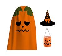 Pumpkin Costume,Halloween Pumpkin Cape | Holiday Outfit Role Play Clothing Set for Boys Girls Dress-Up Family Group Celebration Gathering Classroom Festive