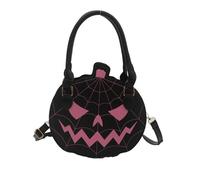 Pumpkin Crossbody Bag Women's Novelty Devil Shoulder Bag PU Leather Handbag Pumpkin Crossbody Bag (A)