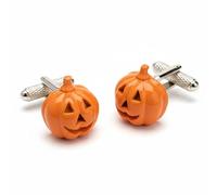 Pumpkin Cufflinks - Onyx Art CK652 Halloween Novelty Cuff Links in Premier Life Packaging