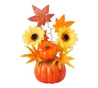 Pumpkin Decor - Autumn Sunflower Sculpture, Seasonal Table Decoration | Miniature Harvest Centrepiece with Artistic