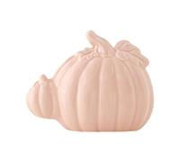 Pumpkin Decor, Ceramic Halloween Figurines, Fall Harvest Display, 3-Piece Mini Set, Rustic Glossy Finish, Tabletop Accent for Fireplace Mantel Shelf Bedroom Living Room Thanksgiving Party