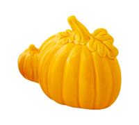Pumpkin Decor, Ceramic Halloween Ornament, Autumn Figurine Set, 4.84x3.82x2.36 Inches Rustic Fall Accent Piece, Small Harvest Decoration for Bookshelf, Mantel, Bedroom, Party, Farmhouse Display